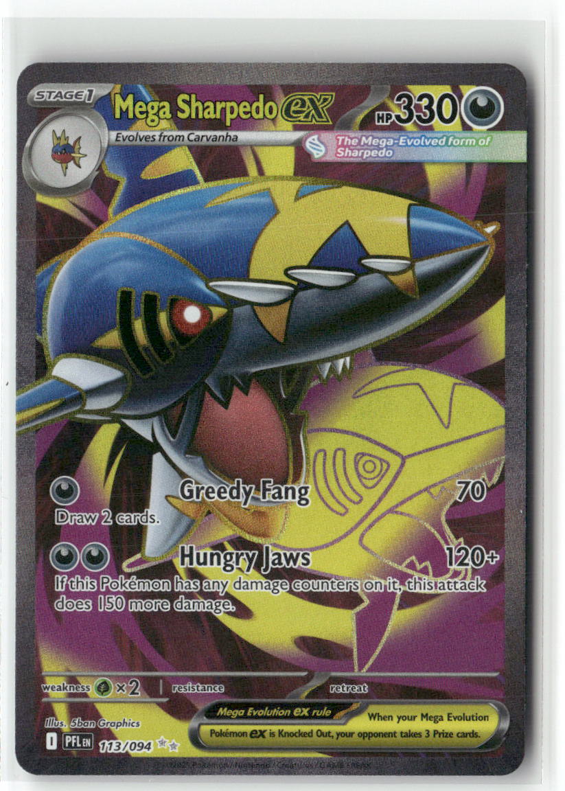 Mega Sharpedo ex Ultra Rare ME02: Phantasmal Flames 113/094 NM