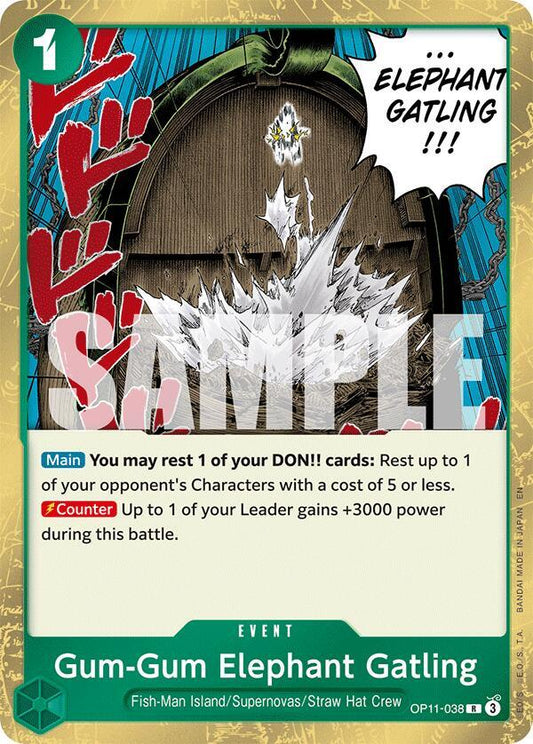 Gum-Gum Elephant Gatling R A Fist of Divine Speed OP11-038 NM