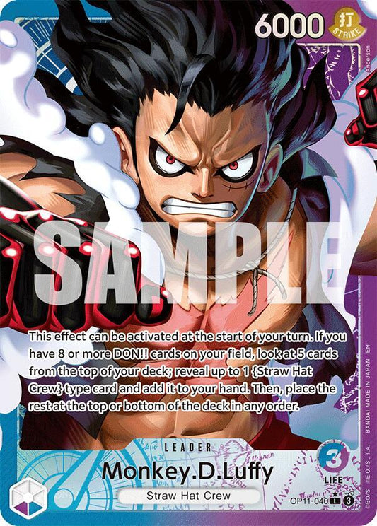 Monkey.D.Luffy (040) (Alternate Art) L A Fist of Divine Speed OP11-040 NM