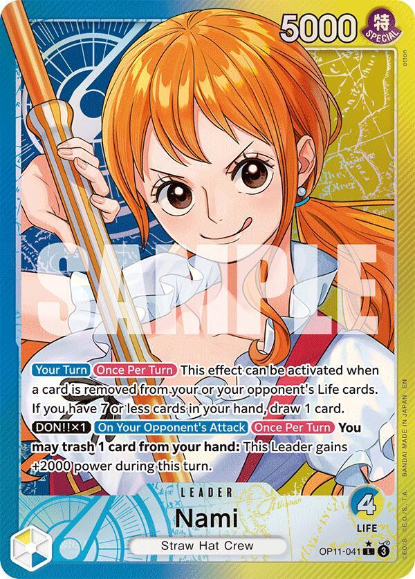 Nami (041) (Alternate Art) L A Fist of Divine Speed OP11-041 NM