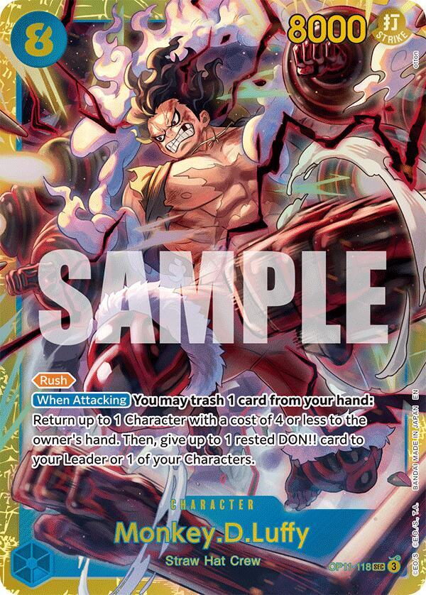 Monkey.D.Luffy (118) SEC A Fist of Divine Speed OP11-118 NM