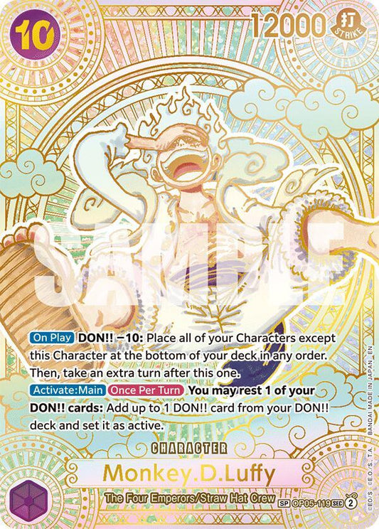 Monkey.D.Luffy (119) (SP) (Gold) SEC A Fist of Divine Speed OP05-119 NM