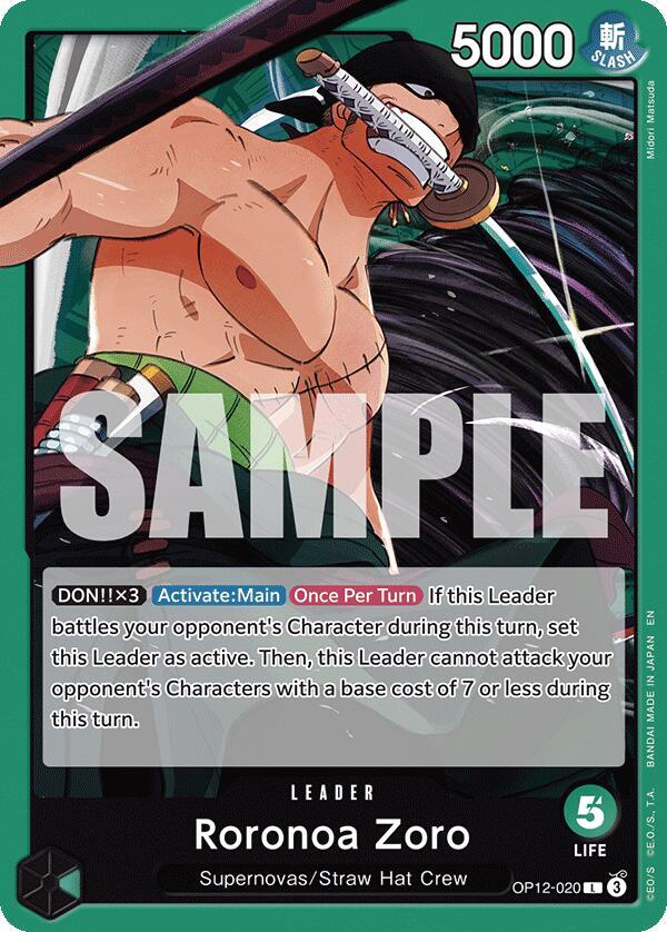 Roronoa Zoro (020) L Legacy of the Master OP12-020 NM