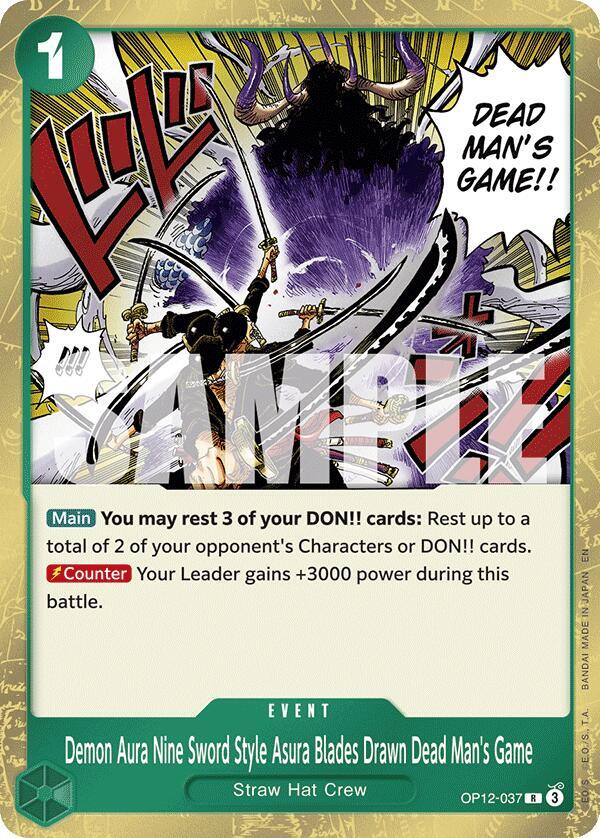 Demon Aura Nine Sword Style Asura Blades Drawn Dead Man's Game R Legacy of the Master OP12-037 NM