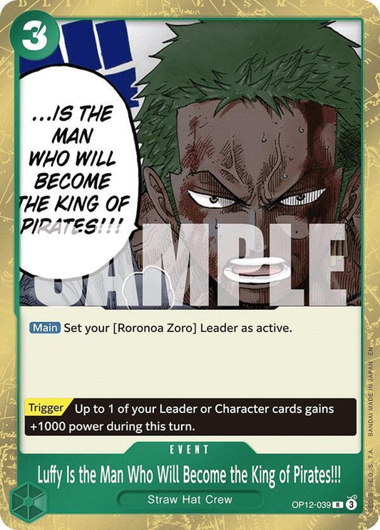 Luffy Is the Man Who Will Become the King of Pirates!!! R Legacy of the Master OP12-039 NM