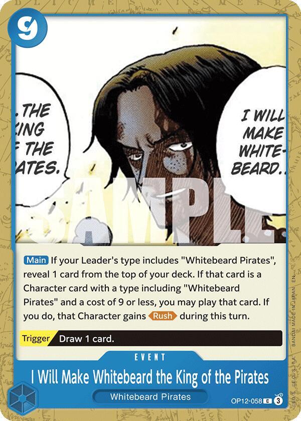 I Will Make Whitebeard the King of the Pirates C Legacy of the Master OP12-058 NM