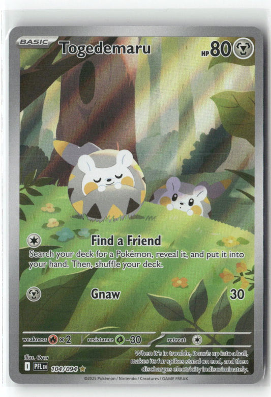 Togedemaru Illustration Rare ME02: Phantasmal Flames 104/094 NM