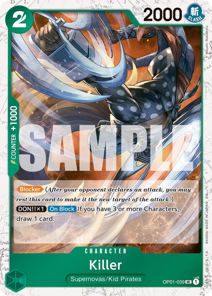 Killer (Pirate Foil) UC Premium Booster -The Best- Vol. 2 OP01-039 NM