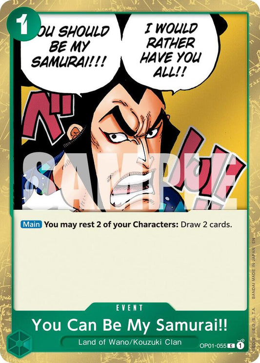 You Can Be My Samurai!! (Pirate Foil) C Premium Booster -The Best- Vol. 2 OP01-055 NM