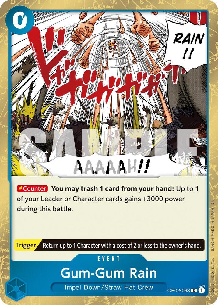 Gum-Gum Rain (Reprint) R Premium Booster -The Best- Vol. 2 OP02-068 NM