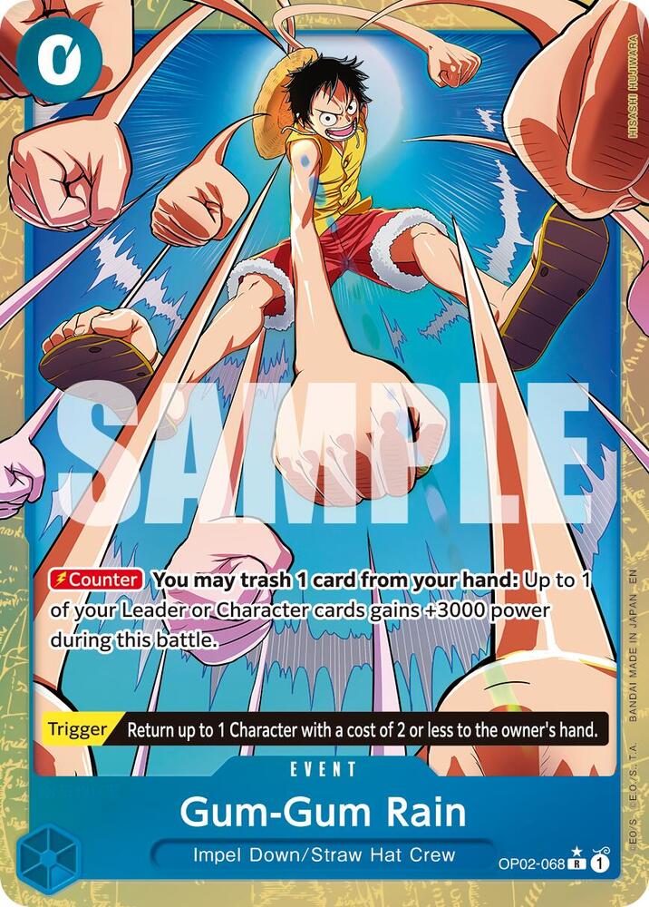 Gum-Gum Rain (Alternate Art) R Premium Booster -The Best- Vol. 2 OP02-068 NM