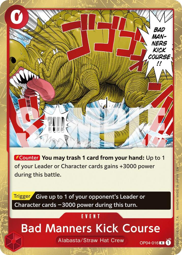 Bad Manners Kick Course (Reprint) R Premium Booster -The Best- Vol. 2 OP04-016 NM