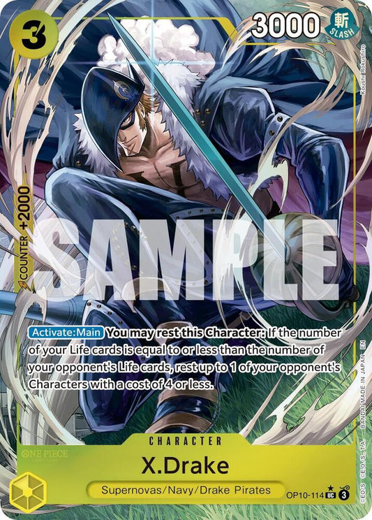 X.Drake (Alternate Art) UC Premium Booster -The Best- Vol. 2 OP10-114 NM