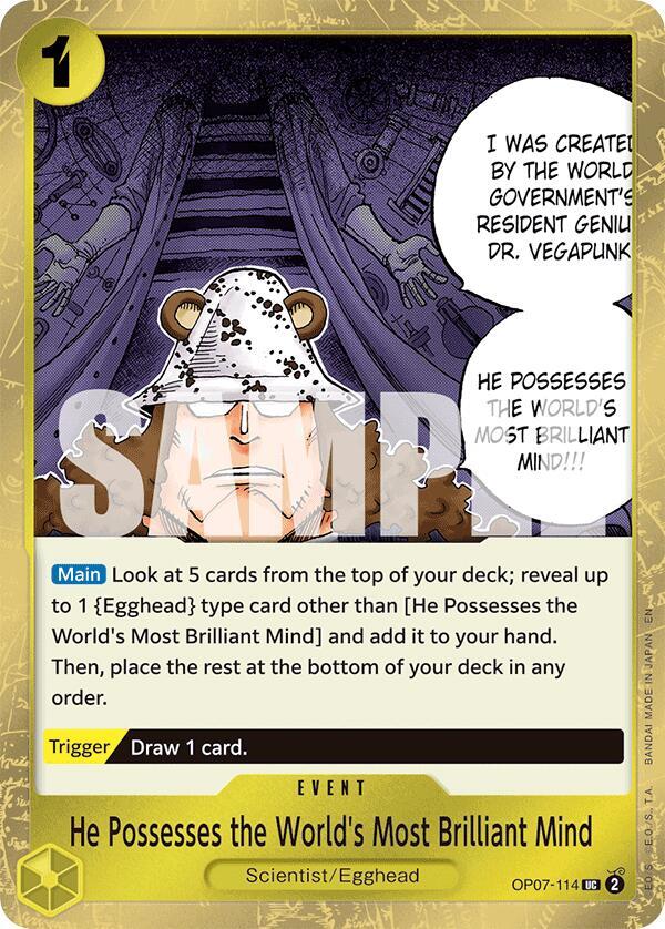 He Possesses the World's Most Brilliant Mind (Pirate Foil) UC Premium Booster -The Best- Vol. 2 OP07-114 NM