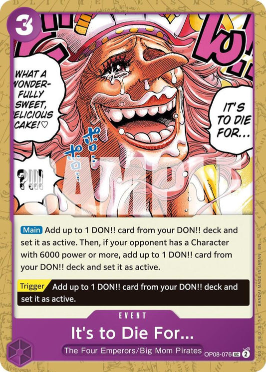 It's to Die For (Reprint) UC Premium Booster -The Best- Vol. 2 OP08-076 NM
