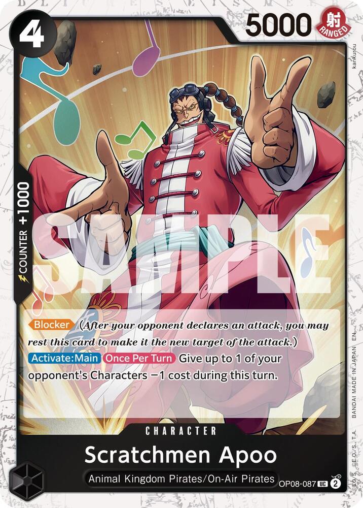 Scratchmen Apoo - OP08-087 (Pirate Foil) UC Premium Booster -The Best- Vol. 2 OP08-087 NM