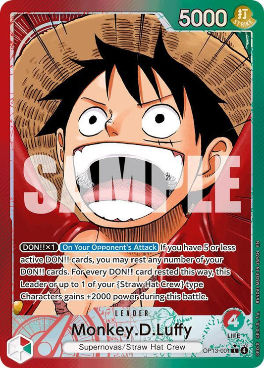 Monkey.D.Luffy (001) (Alternate Art) L Carrying On His Will OP13-001 NM