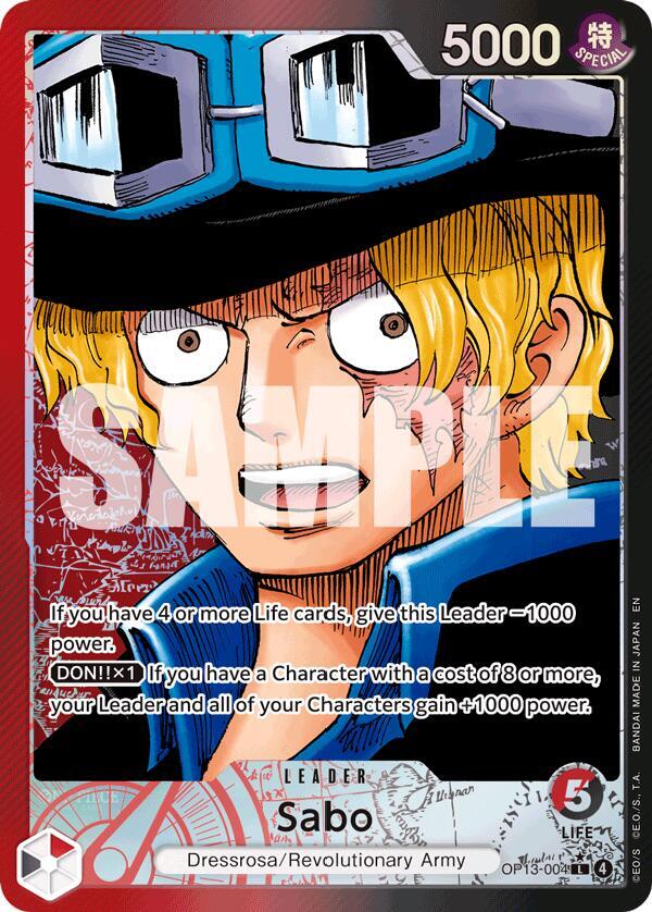 Sabo (004) (Alternate Art) L Carrying On His Will OP13-004 NM