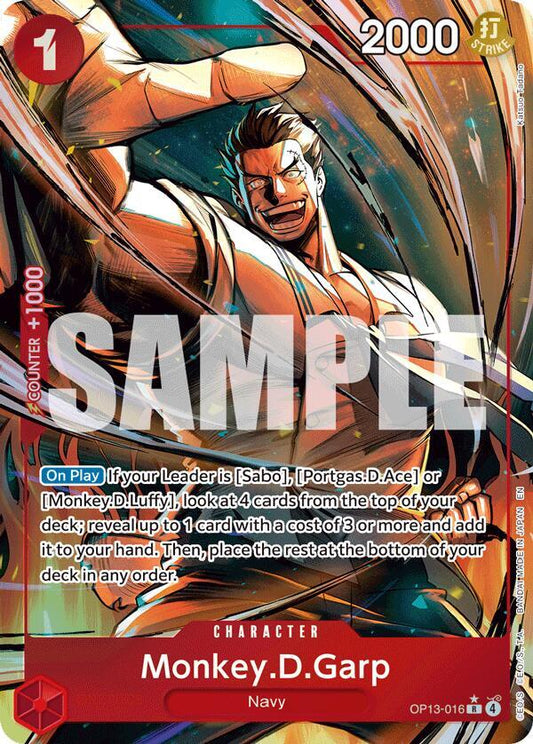 Monkey.D.Garp (Alternate Art) R Carrying On His Will OP13-016 NM