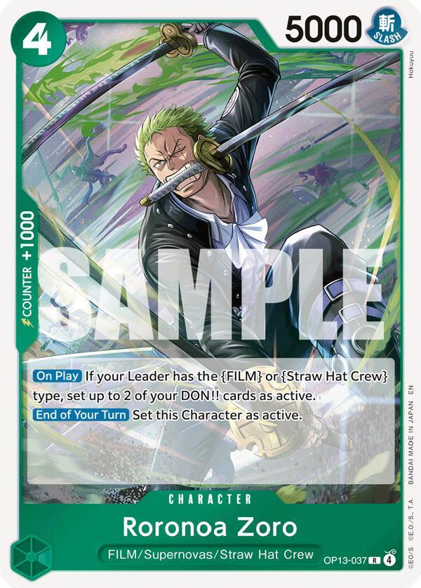 Roronoa Zoro R Carrying On His Will OP13-037 NM