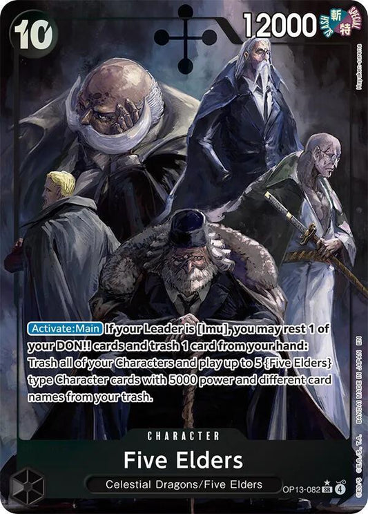 Five Elders (Alternate Art) SR Carrying On His Will OP13-082 NM