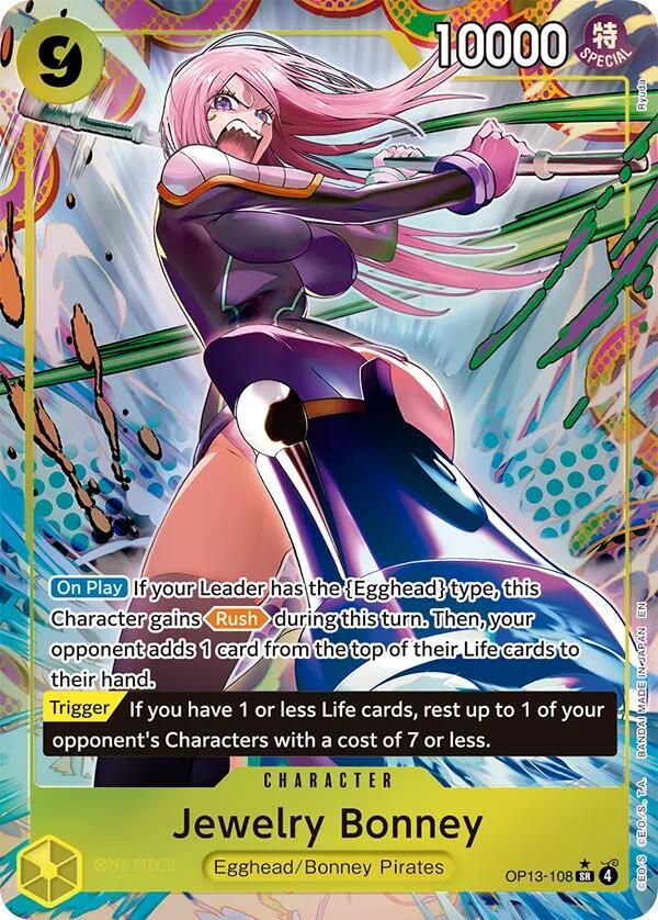 Jewelry Bonney (108) (Alternate Art) SR Carrying On His Will OP13-108 NM