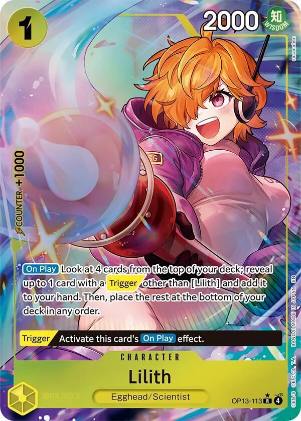 Lilith (Alternate Art) R Carrying On His Will OP13-113 NM