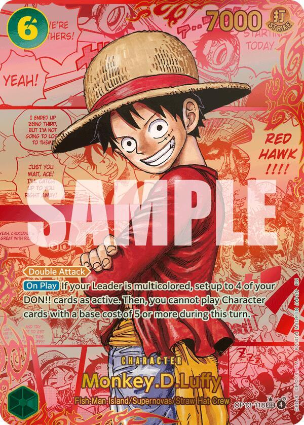 Monkey.D.Luffy (118) (Red Super Alternate Art) SEC Carrying On His Will OP13-118 NM