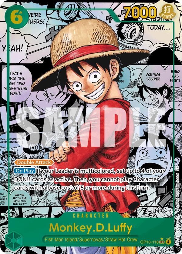 Monkey.D.Luffy (118) (Super Alternate Art) SEC Carrying On His Will OP13-118 NM