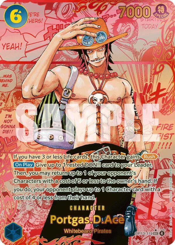 Portgas.D.Ace (119) (Red Super Alternate Art) SEC Carrying On His Will OP13-119 NM