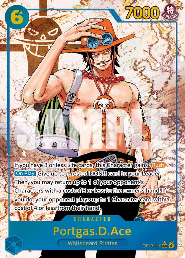 Portgas.D.Ace (119) (Parallel) SEC Carrying On His Will OP13-119 NM