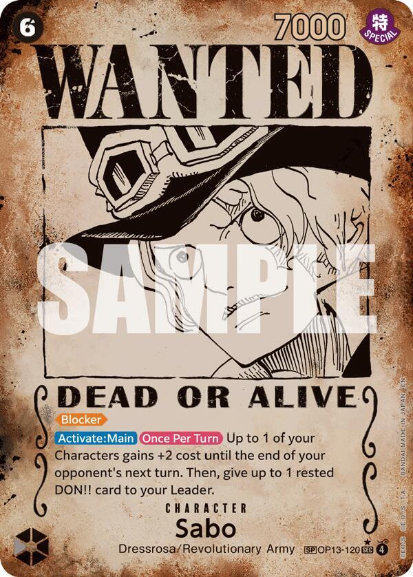 Sabo (120) (Wanted Poster) SEC Carrying On His Will OP13-120 NM