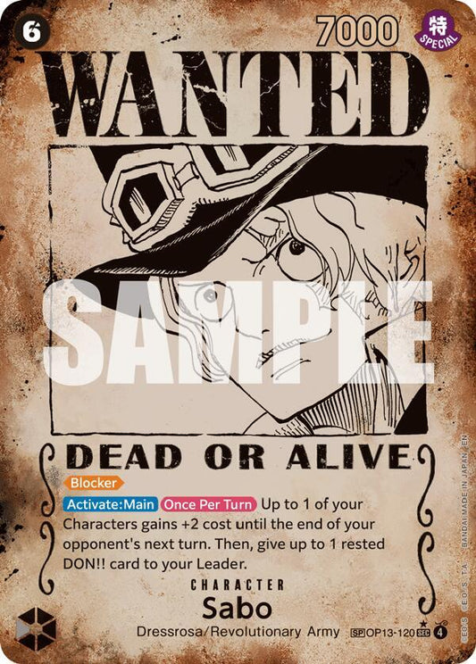 Sabo (120) (Wanted Poster) SEC Carrying On His Will OP13-120 NM