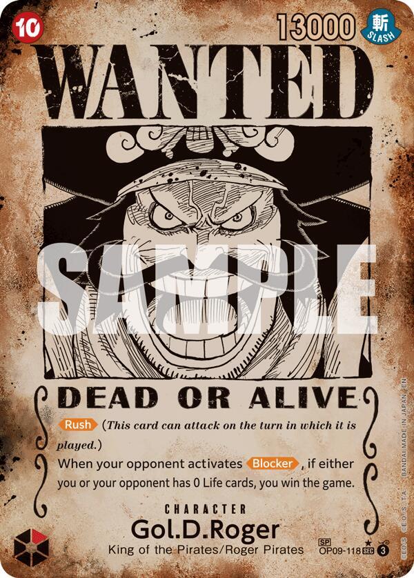 Gol.D.Roger - OP09-118 (SP) (Wanted Poster) SEC Carrying On His Will OP09-118 NM