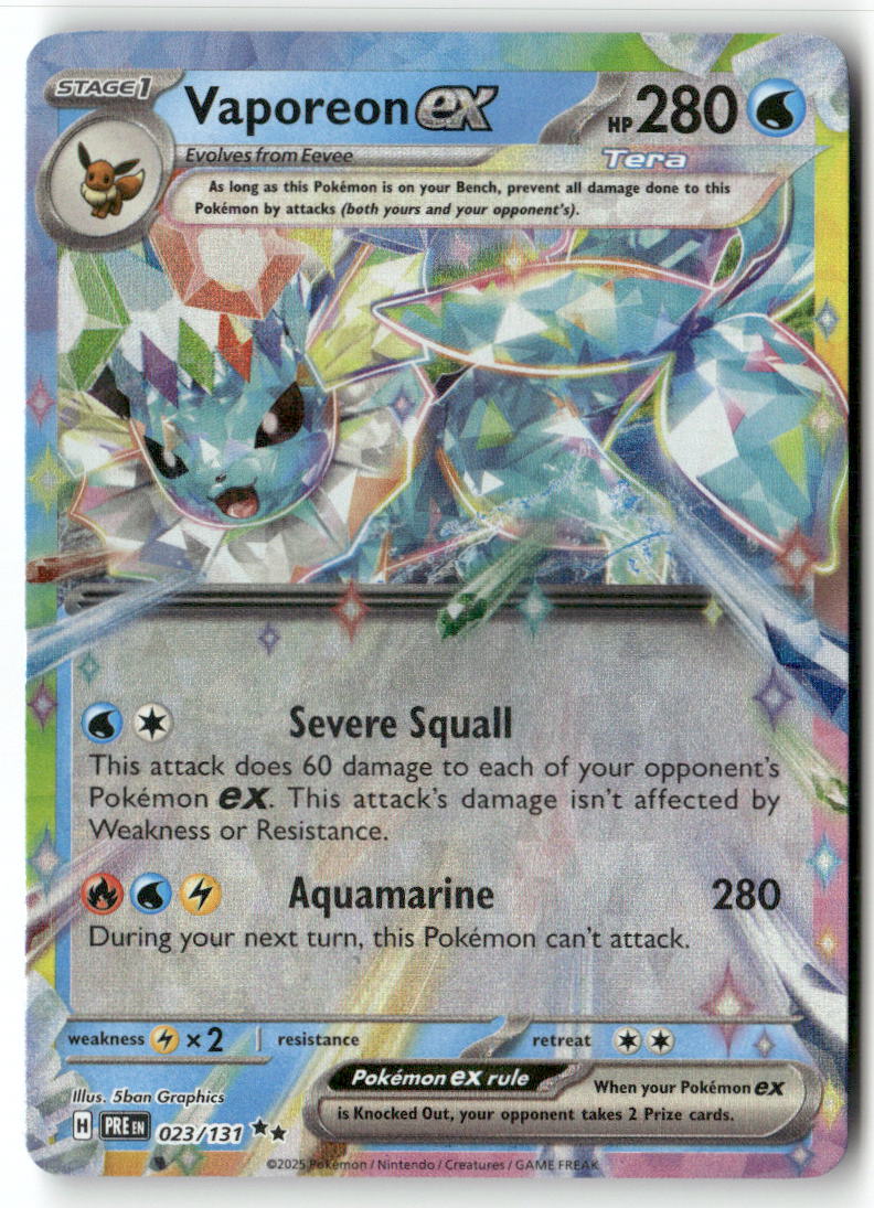 Vaporeon ex Double Rare Prize Pack Series Cards 023/131 NM