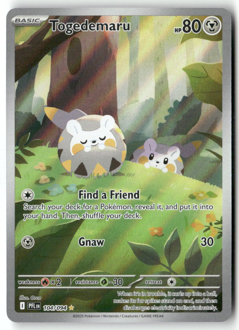 Togedemaru Illustration Rare ME02: Phantasmal Flames 104/094 NM