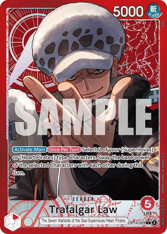 Trafalgar Law - OP14-001 (Alternate Art) L The Azure Sea's Seven OP14-001 NM