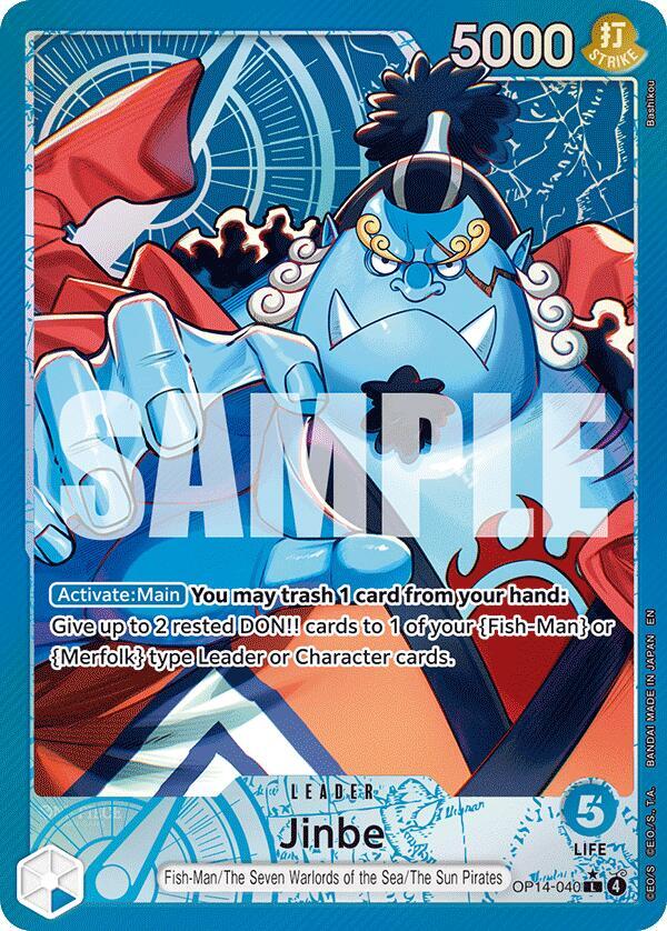 Jinbe - OP14-040 (Alternate Art) L The Azure Sea's Seven OP14-040 NM