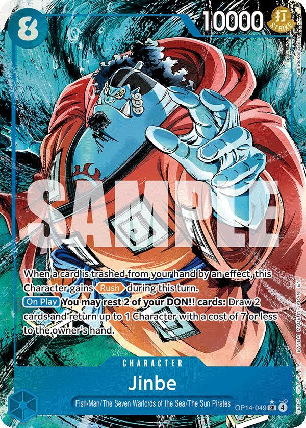Jinbe - OP14-049 (Alternate Art) SR The Azure Sea's Seven OP14-049 NM