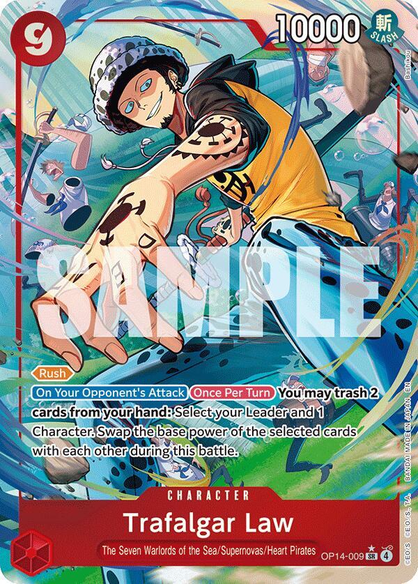 Trafalgar Law - OP14-009 (Alternate Art) SR The Azure Sea's Seven OP14-009 NM