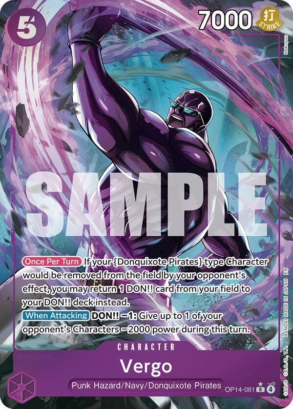 Vergo (Alternate Art) R The Azure Sea's Seven OP14-061 NM