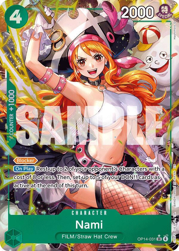 Nami (Alternate Art) SR The Azure Sea's Seven OP14-031 NM