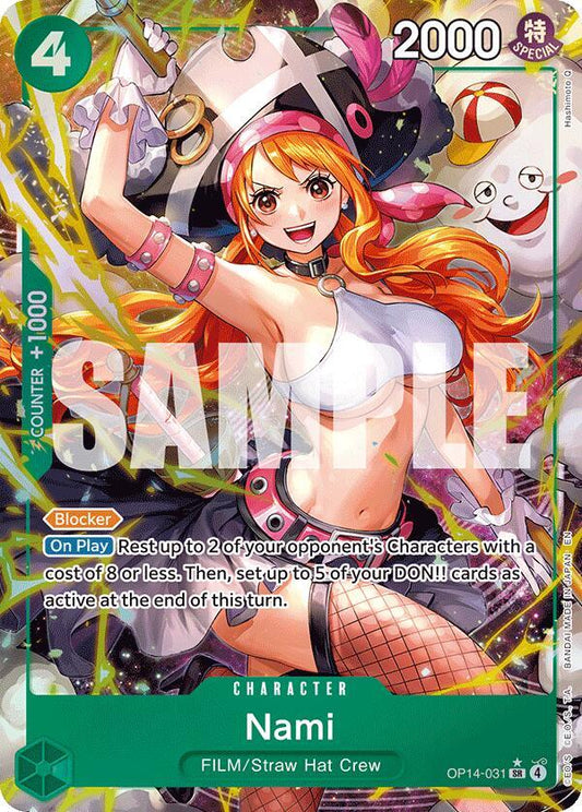 Nami (Alternate Art) SR The Azure Sea's Seven OP14-031 NM