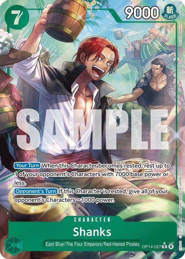 Shanks (Alternate Art) R The Azure Sea's Seven OP14-027 NM