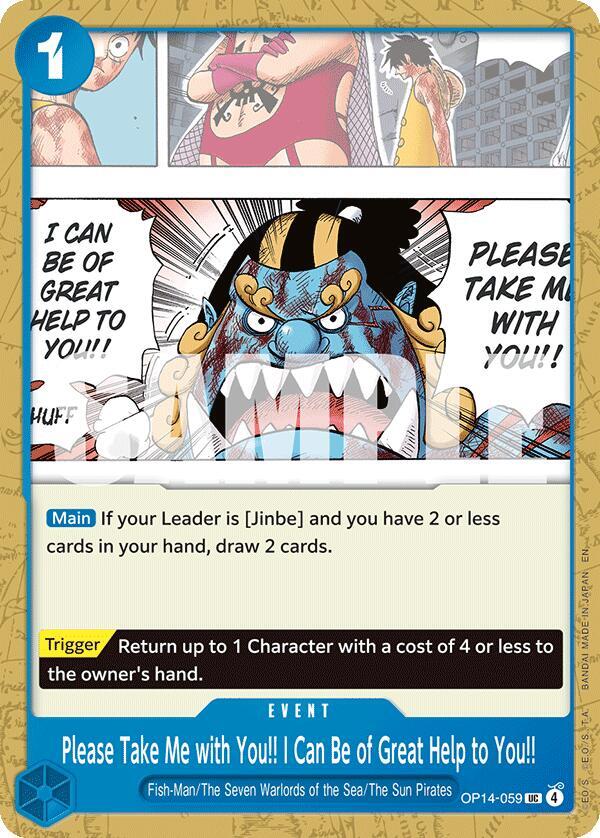 Please Take Me with You!! I Can Be of Great Help to You!! UC The Azure Sea's Seven OP14-059 NM