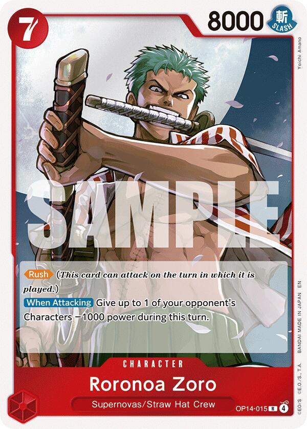 Roronoa Zoro - OP14-015 R The Azure Sea's Seven OP14-015 NM