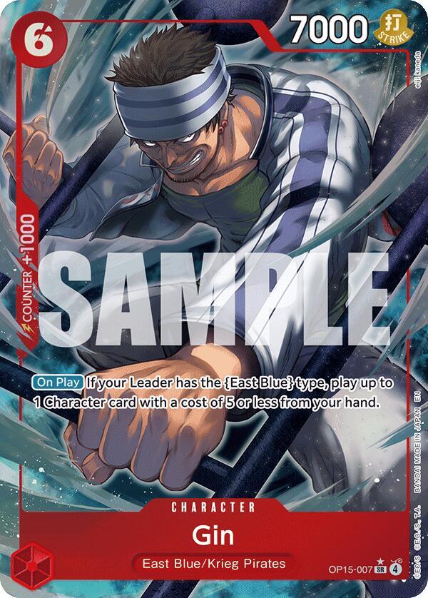 Gin (Alternate Art) SR Adventure on Kami's Island OP15-007 NM