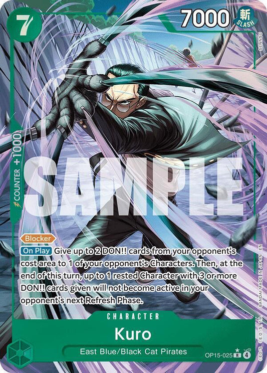 Kuro (Alternate Art) R Adventure on Kami's Island OP15-025 NM