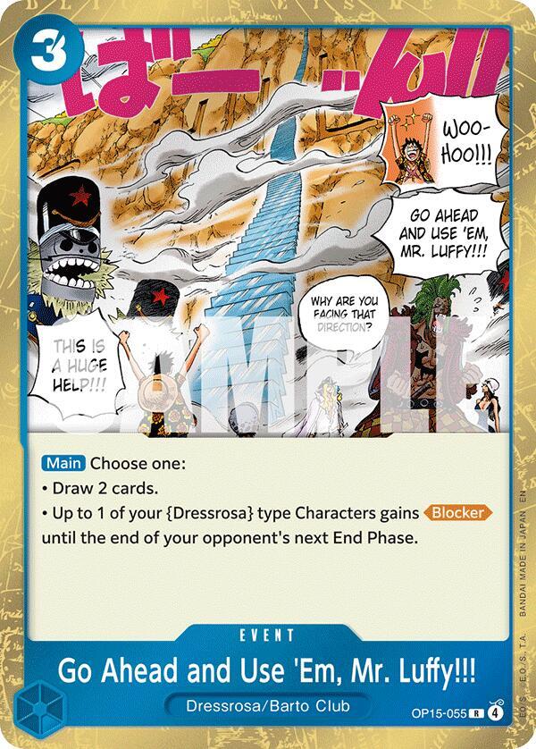 Go Ahead and Use 'Em, Mr. Luffy!!! R Adventure on Kami's Island OP15-055 NM