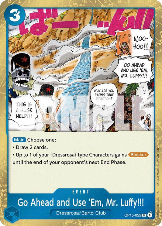 Go Ahead and Use 'Em, Mr. Luffy!!! R Adventure on Kami's Island OP15-055 NM